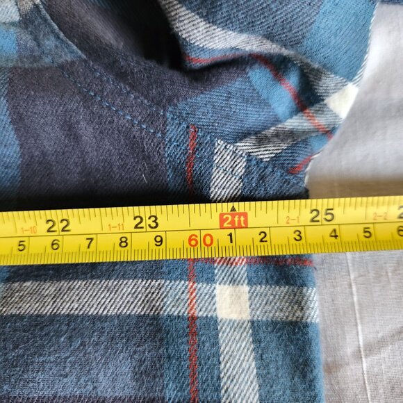 Hobbs Creek Shirt Mens LG Flannel Button Down Long Sleeve 100% Cotton Blue Plaid - Picture 5 of 9